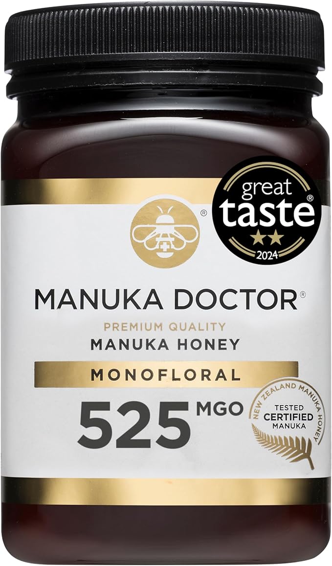 Manuka Doctor MGO 525+ Manuka Honey 500g – High-Strength Monofloral Honey from New Zealand – Raw, Lab Tested & Hive-to-Home Certified