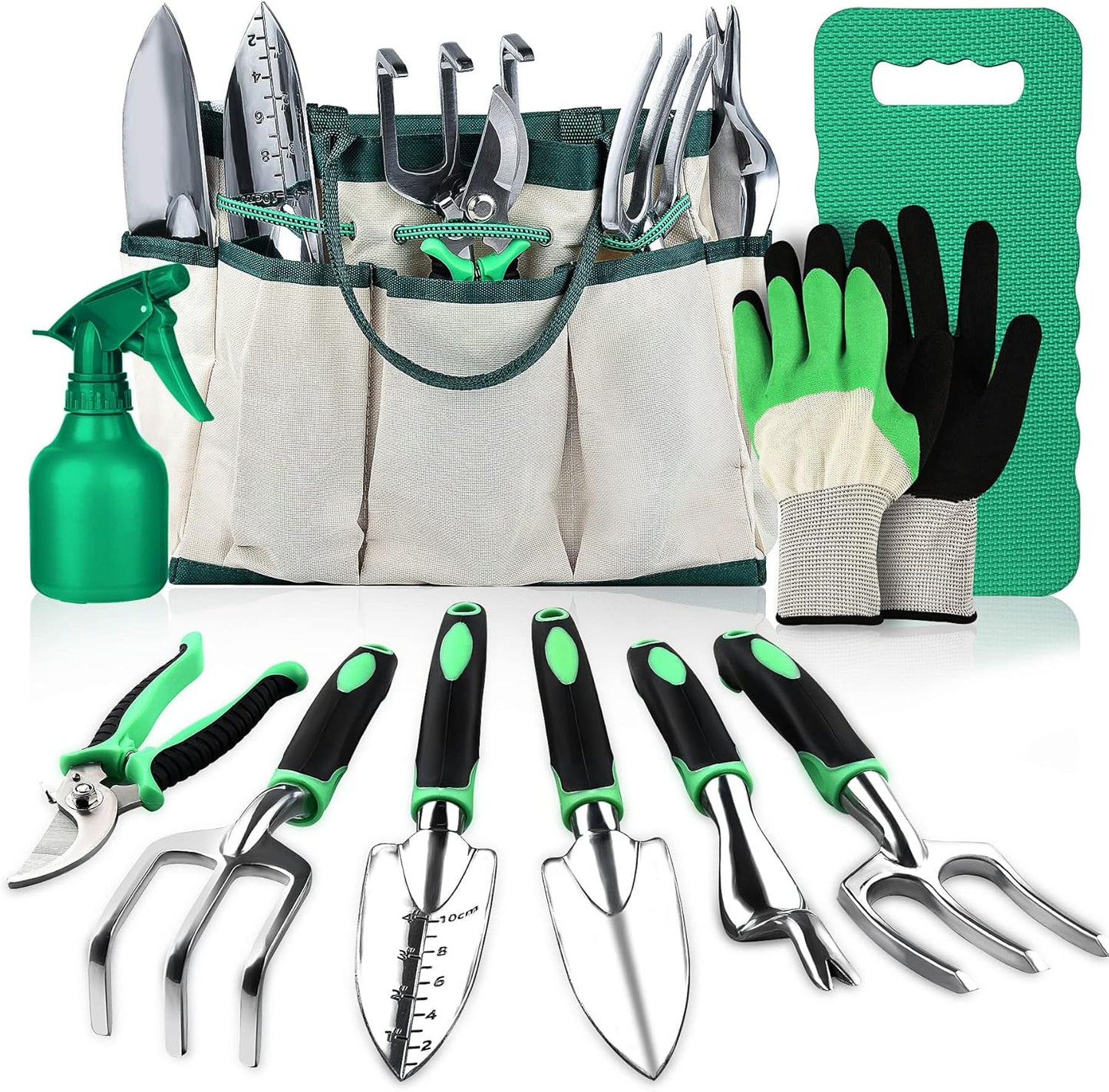Gardening Tools Set Garden Hand Tool Gift Kit Gardening Gifts for Women & Men 10 Piece Stainless Steel