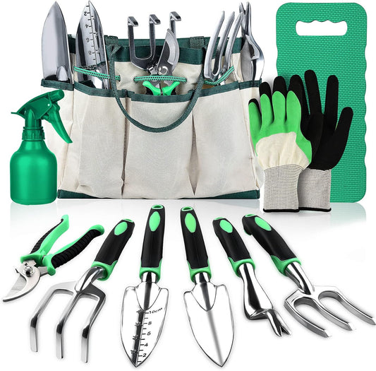 Gardening Tools Set Garden Hand Tool Gift Kit Gardening Gifts for Women & Men 10 Piece Stainless Steel