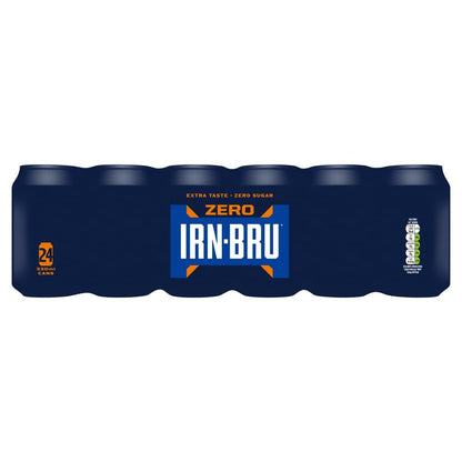 IRN-BRU Zero Multipack 24 x 330ml Cans – No Sugar, Low Calorie Carbonated Soft Drink – Full IRN-BRU Flavour Without the Sugar